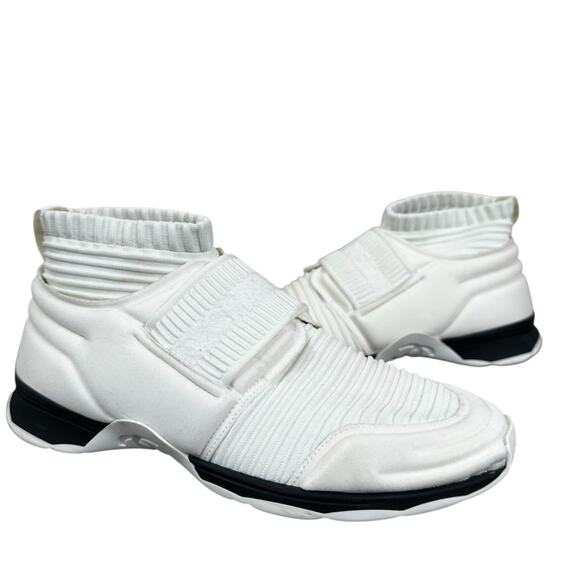 Chanel Sneakers Womens 11.5 White Stretch Fabric Sock Sneaker - Picture 1 of 12